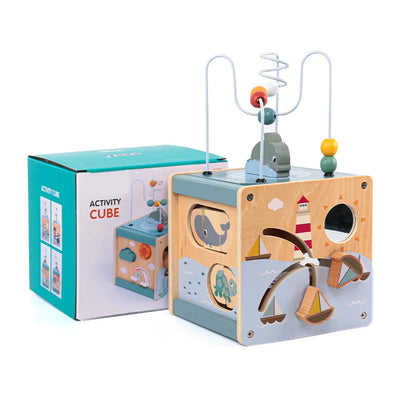 Cube d'Activités Montessori 5-en-1 en Bois – Éveil Bébé dès 6 Mois