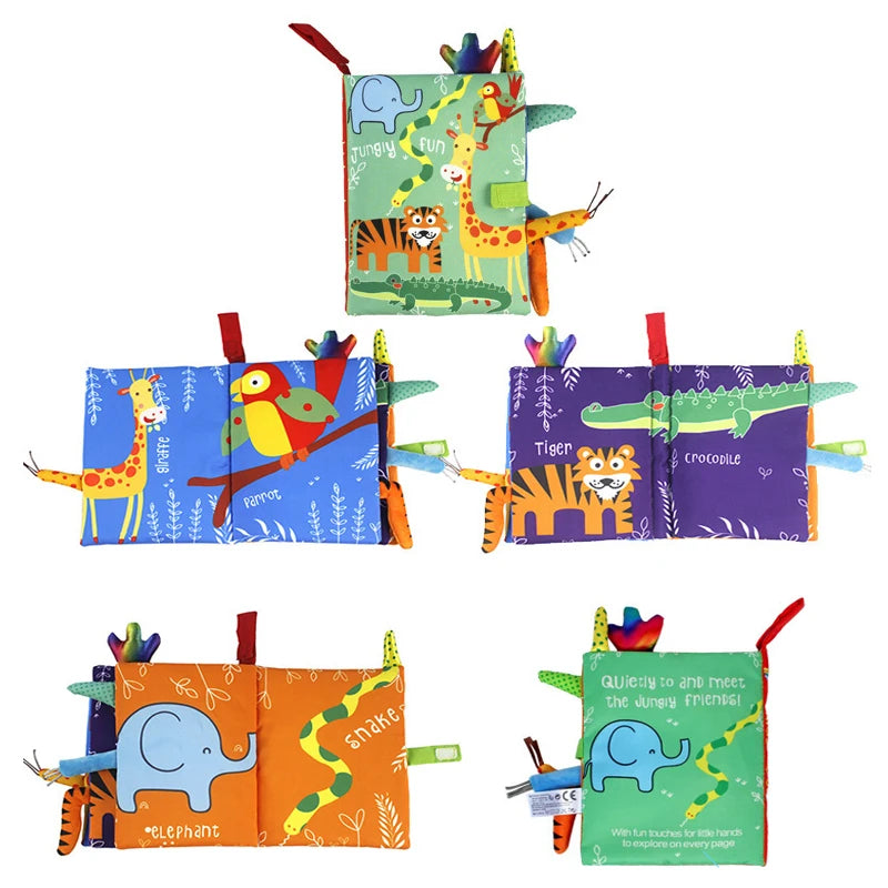 Livre en Tissu 3D pour Bébé – Éveil Sensoriel et Découverte des Animaux