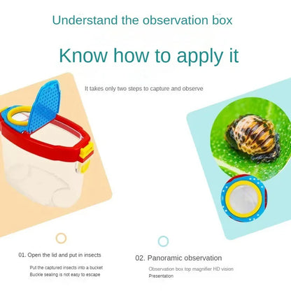 Bug Viewer Outdoor Insect Box Magnifier Observer Kit Insect Catcher Cage Kids Science Nature Exploration Tools Educational Toy