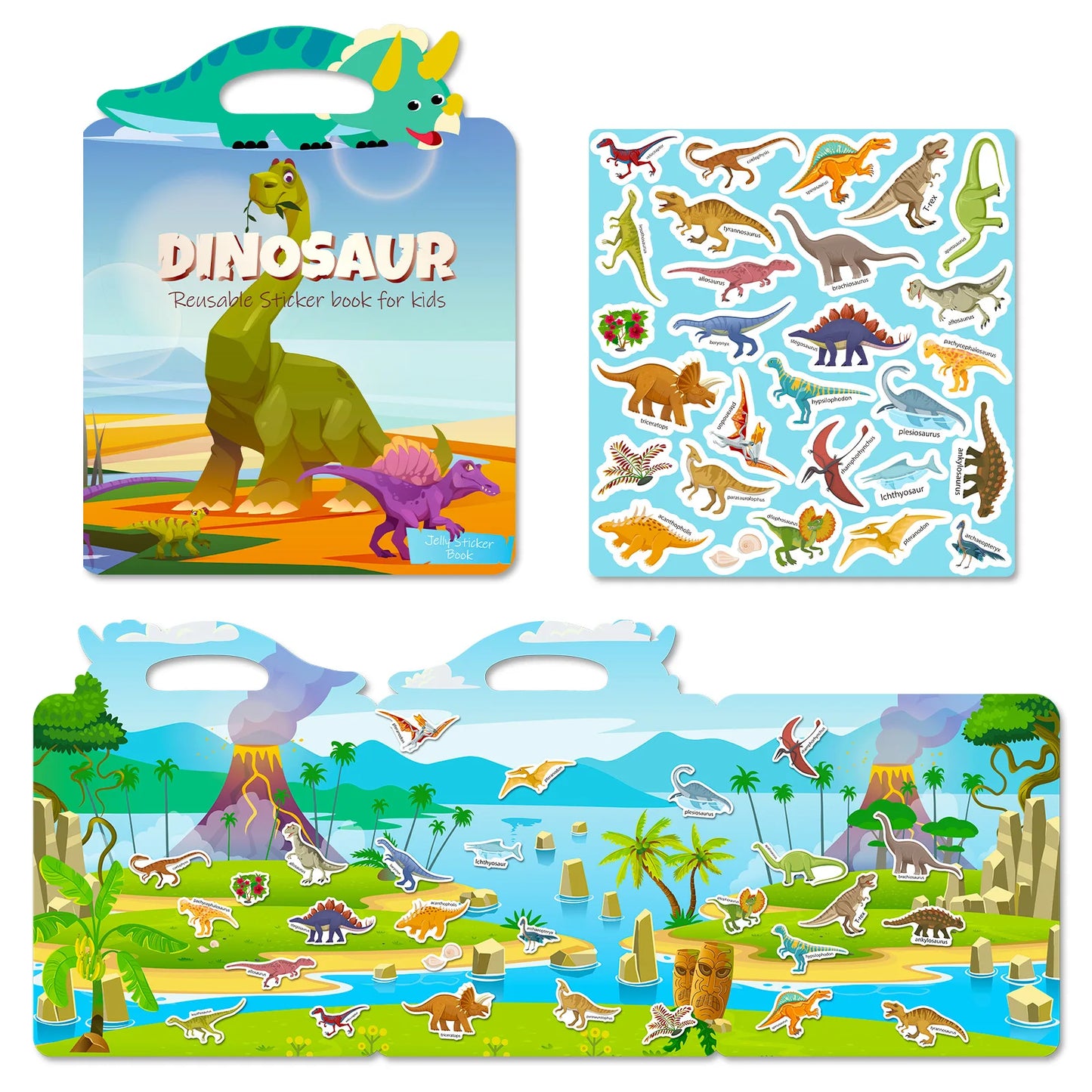 Hot New Children Scene Stickers DIY Hand-on Puzzle Sticker Books Reusable Cartoon Animal Learning Cognition Toys for Kids Gift