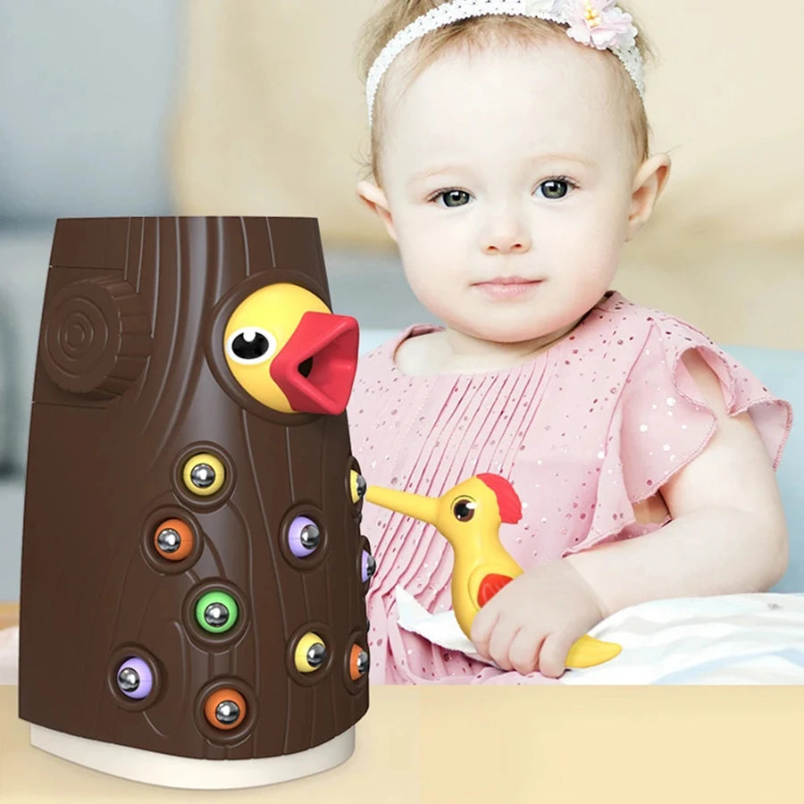 Intelligence Development Of Woodpecker Insect Catching Game Toy, Early Education Magnetic Fishing Toys for Children Kids Gifts KIDZO