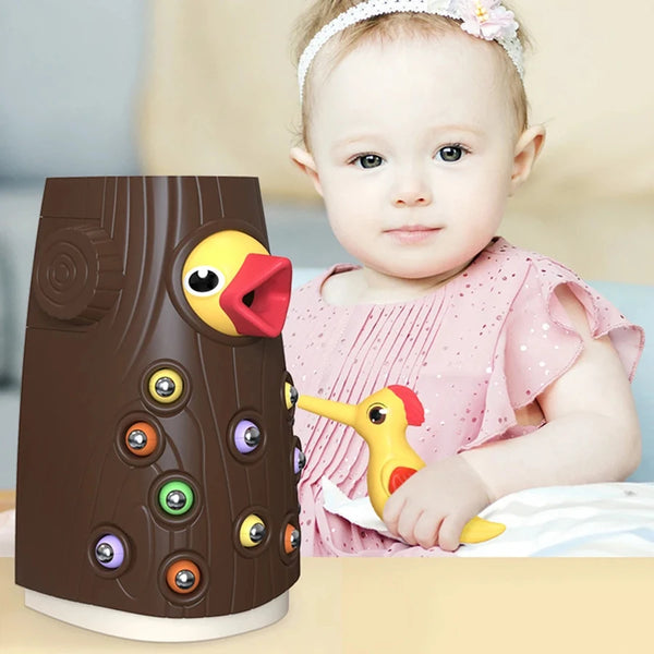 Intelligence Development Of Woodpecker Insect Catching Game Toy, Early Education Magnetic Fishing Toys for Children Kids Gifts KIDZO