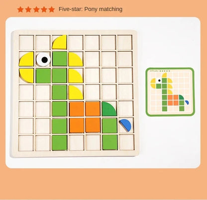 Puzzle Mosaïque Éducatif en Bois – Jeu Montessori de Logique et de Créativité (120 pièces)