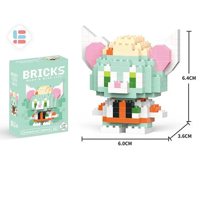 Disney LiLo Stitch Toys Building Blocks Pokeman Pikechu lega Anime Cartoon Character Model Building Blocks Toy for children Gift