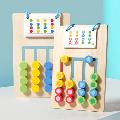 Jeu de Logique et de Tri Montessori – Empilage Formes et Couleurs en Bois