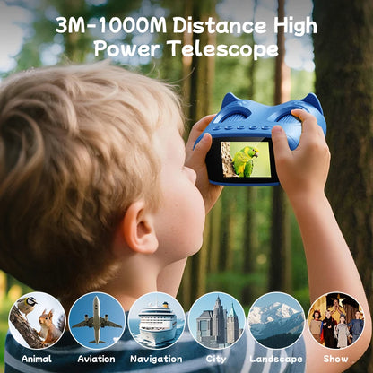 Microscope and Telescope 2 In 1 Children's Optical Educational Toys 2MP HD Camera Kids Microscope 1000x Halloween Christmas Gift KIDZO