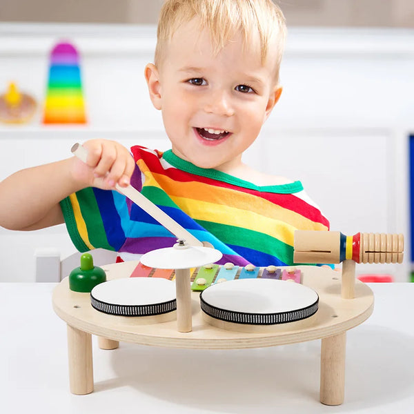Instrument de Musique en Bois Arc-en-Ciel – Table Musicale Éducative pour Enfants