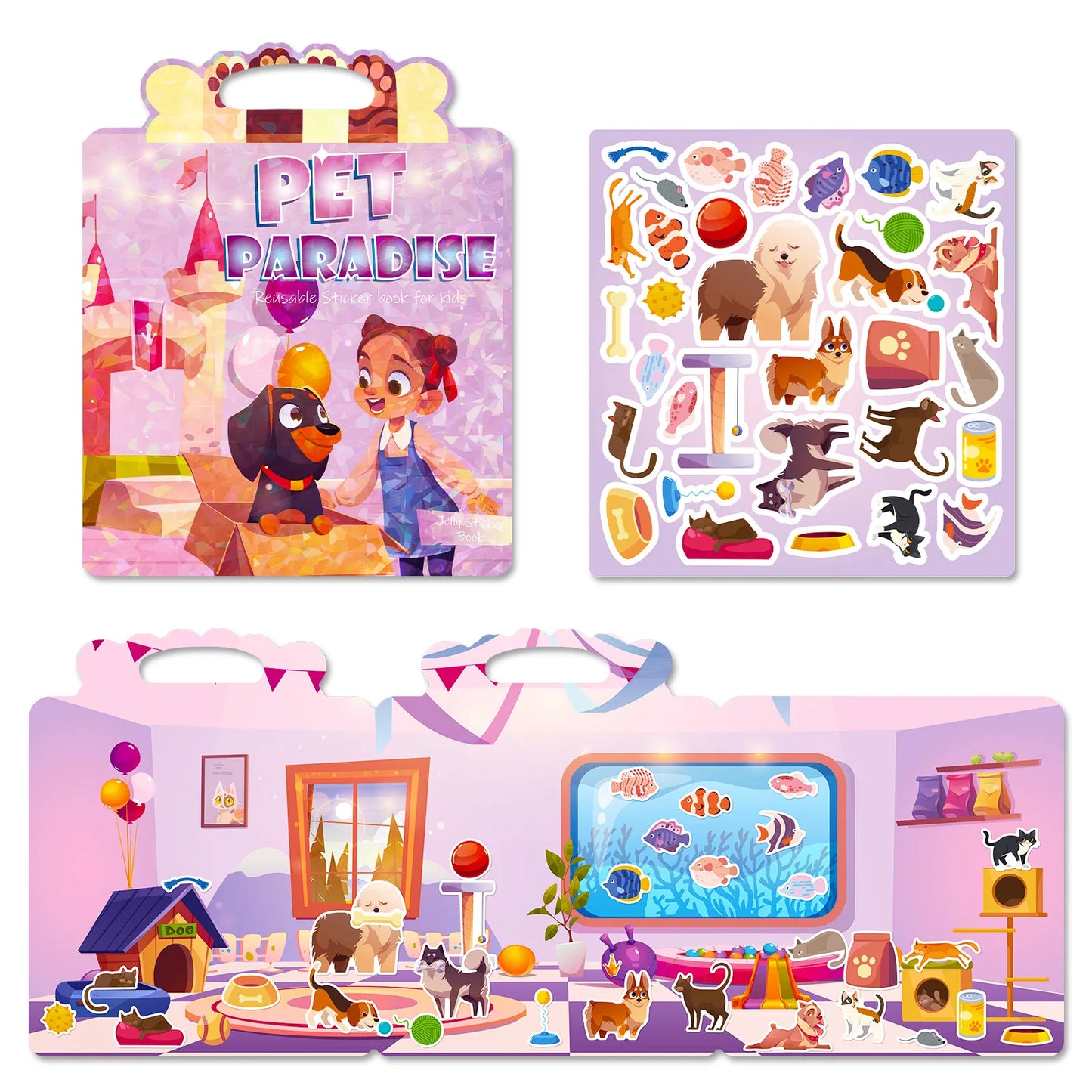 Hot New Children Scene Stickers DIY Hand-on Puzzle Sticker Books Reusable Cartoon Animal Learning Cognition Toys for Kids Gift