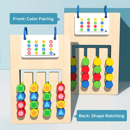 Jeu de Logique et de Tri Montessori – Empilage Formes et Couleurs en Bois KIDZO
