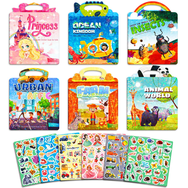 Hot New Children Scene Stickers DIY Hand-on Puzzle Sticker Books Reusable Cartoon Animal Learning Cognition Toys for Kids Gift