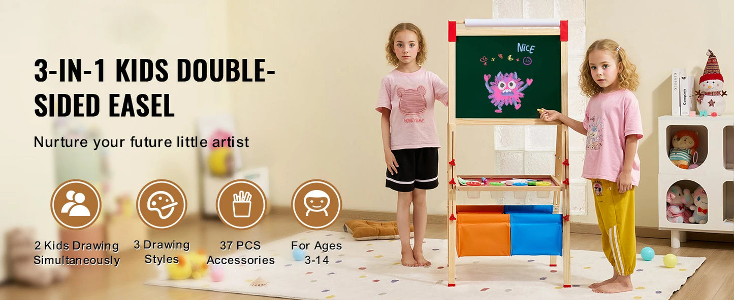 Tableau Éducatif Multifonction – Chevalet de Dessin et Lettres Magnétiques pour Enfants