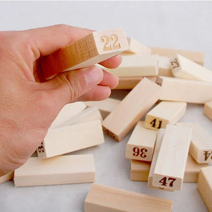 Jeu de Tour en Bois Numérotée – 54 Pièces d’Équilibre et de Stratégie