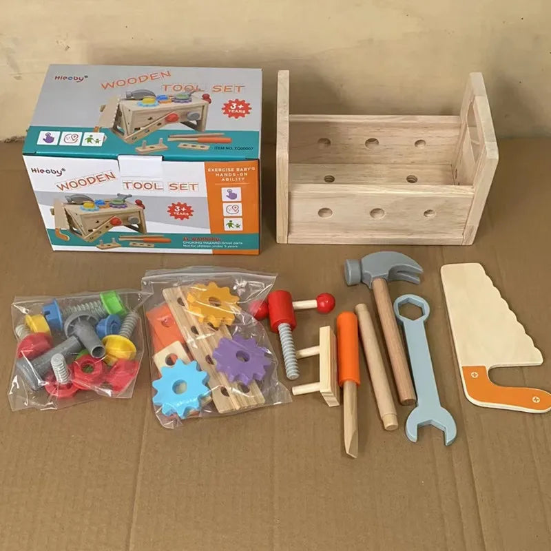 Banc de Bricolage en Bois Montessori – Jeu d’Outils Éducatif pour Enfants