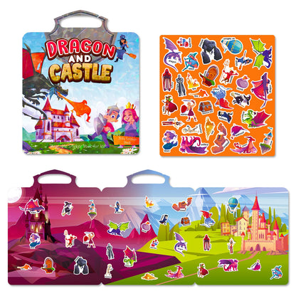 Hot New Children Scene Stickers DIY Hand-on Puzzle Sticker Books Reusable Cartoon Animal Learning Cognition Toys for Kids Gift