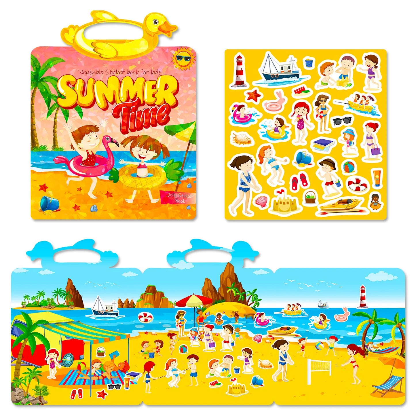 Hot New Children Scene Stickers DIY Hand-on Puzzle Sticker Books Reusable Cartoon Animal Learning Cognition Toys for Kids Gift
