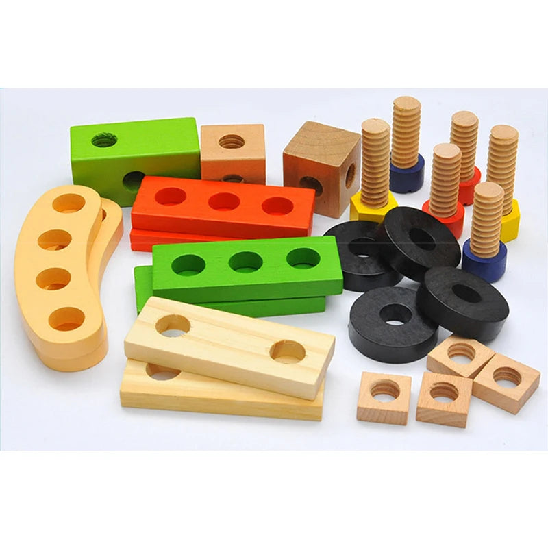 Mallette d’Outils en Bois pour Enfants – Jeu de Construction Éducatif KIDZO