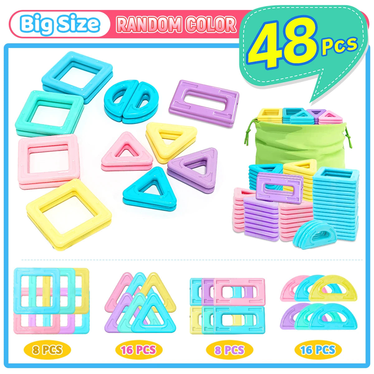 Set de blocs de construction magnétiques éducatif STEM