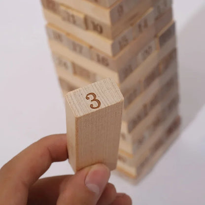 Jeu de Tour en Bois Numérotée – 54 Pièces d’Équilibre et de Stratégie