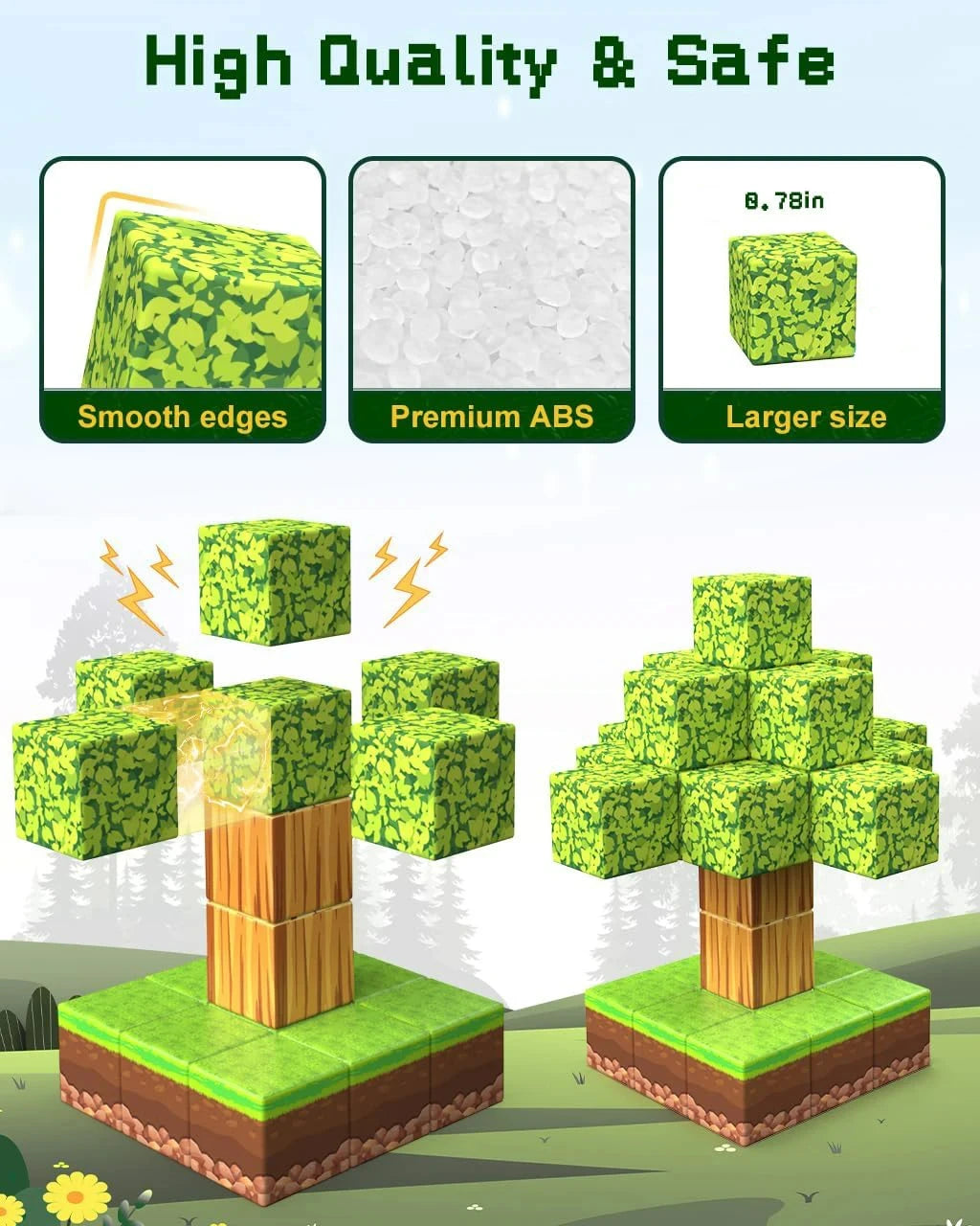 Jeu de Construction Magnétique 100 Pièces – Style Pixel Art