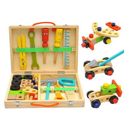 Mallette d’Outils en Bois pour Enfants – Jeu de Construction Éducatif