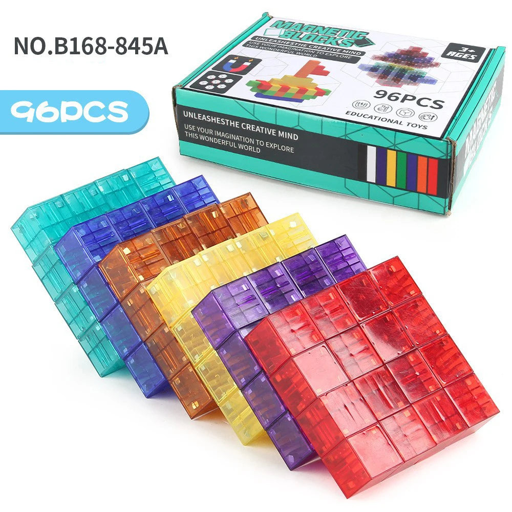 Transparent Magnetic Cubes – Set de blocs de construction magnétiques