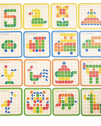 Puzzle Mosaïque Éducatif en Bois – Jeu Montessori de Logique et de Créativité (120 pièces)