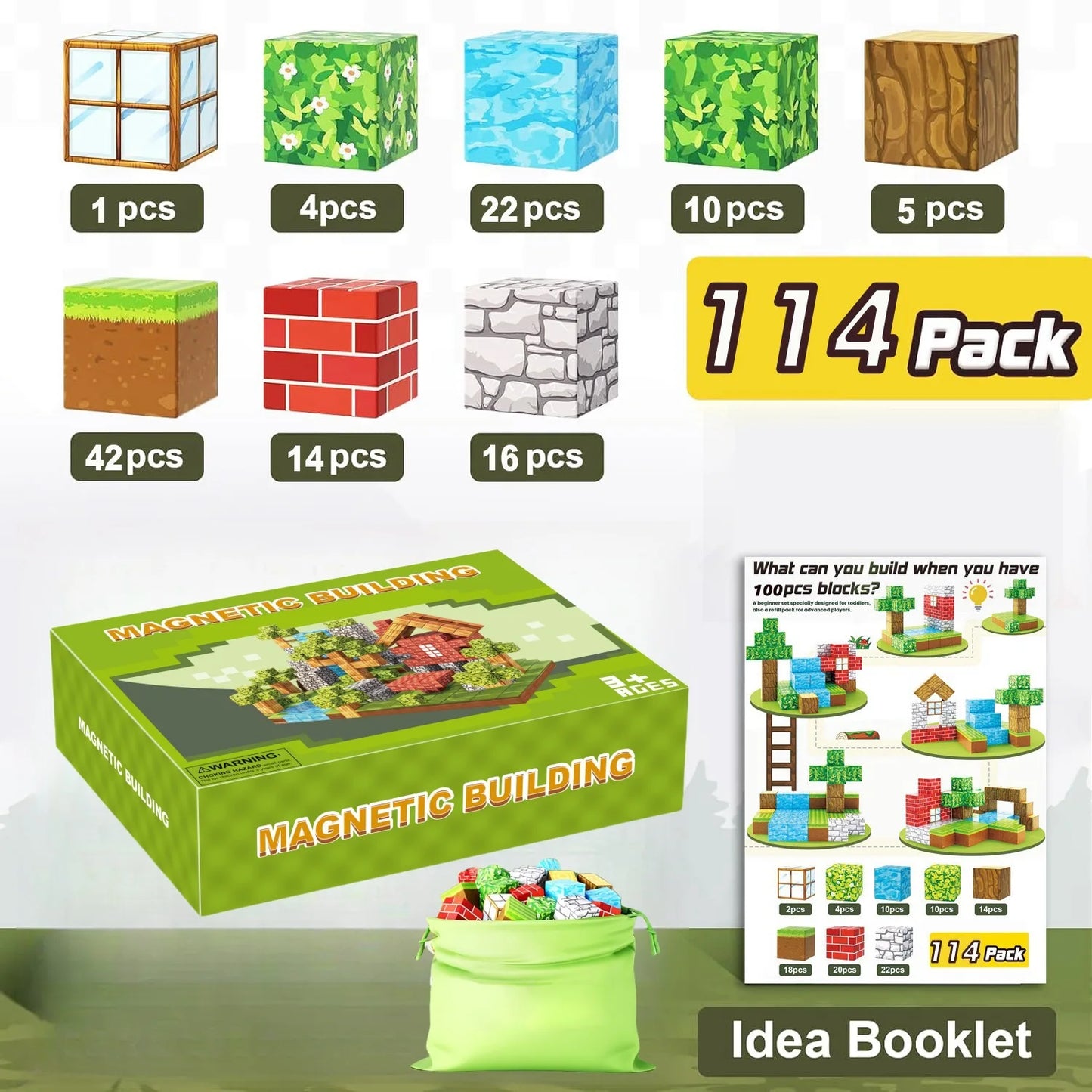 Magnetic Blocks Cubes – Jouet de construction sensoriel & éducatif