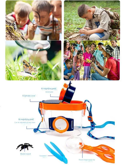 Bug Viewer Outdoor Insect Box Magnifier Observer Kit Insect Catcher Cage Kids Science Nature Exploration Tools Educational Toy KIDZO