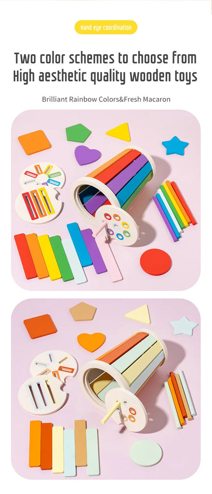 Jeu Éducatif Montessori en Bois – Tri des Formes et Couleurs