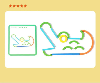Jeu Éducatif Montessori “Sticks and Rings” – Apprentissage des Formes, Couleurs et Lettres