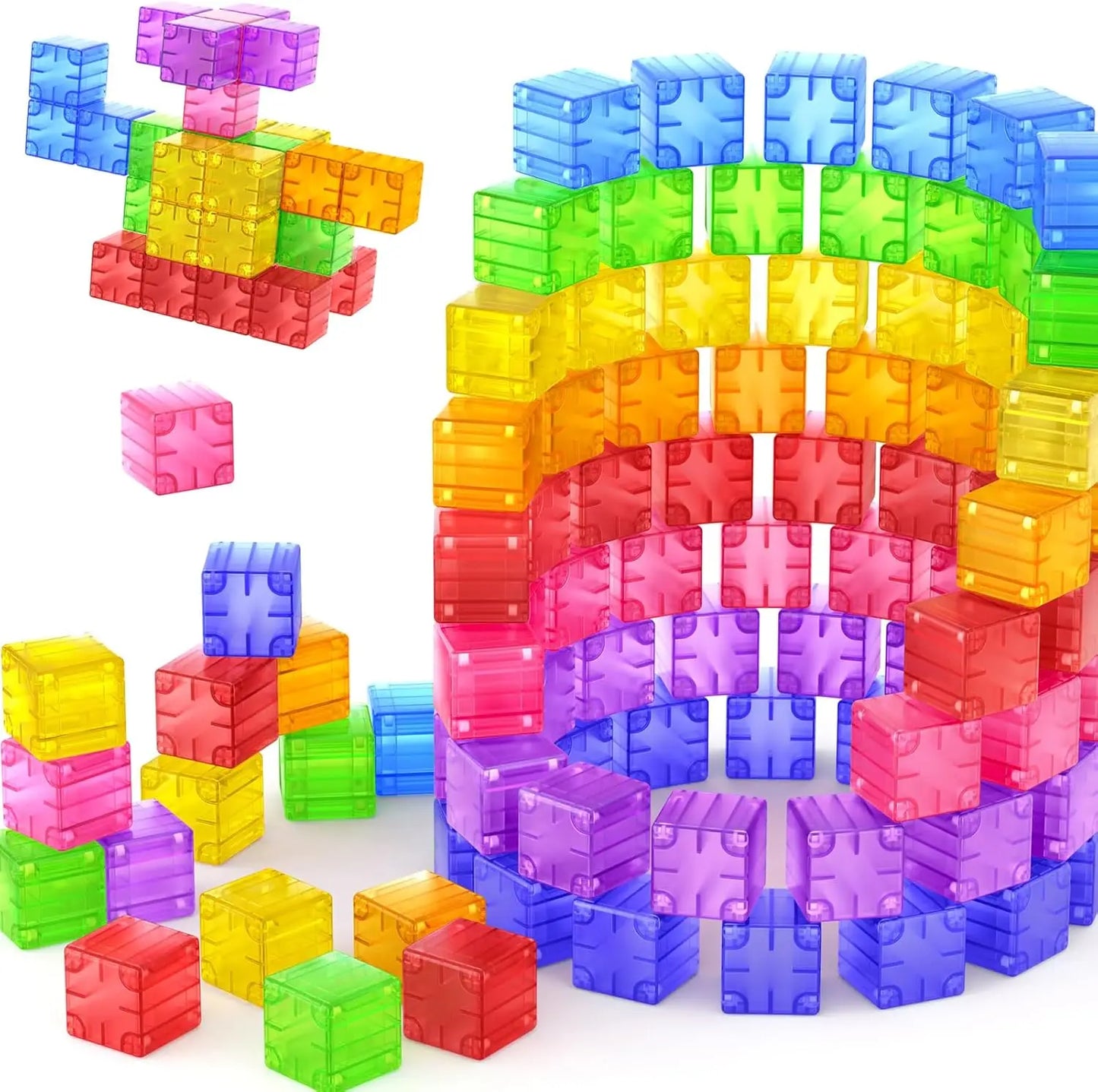 Transparent Magnetic Cubes – Set de blocs de construction magnétiques