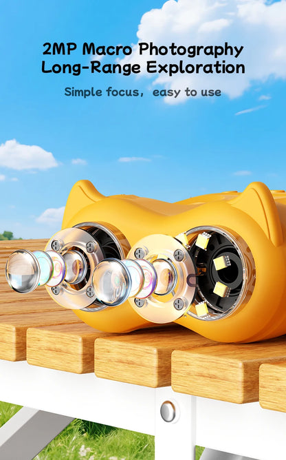 Microscope and Telescope 2 In 1 Children's Optical Educational Toys 2MP HD Camera Kids Microscope 1000x Halloween Christmas Gift