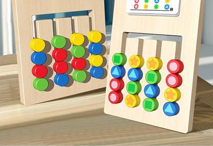 Jeu de Logique et de Tri Montessori – Empilage Formes et Couleurs en Bois KIDZO
