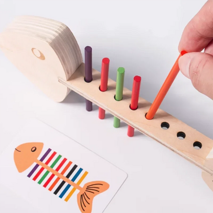 Jeu Éducatif Montessori “Poisson à Colorier” – Tri des Couleurs et Motricité Fine