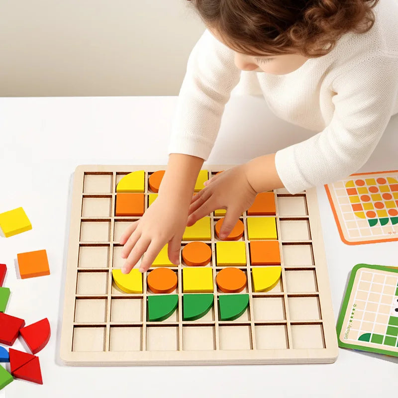Puzzle Mosaïque Éducatif en Bois – Jeu Montessori de Logique et de Créativité (120 pièces)