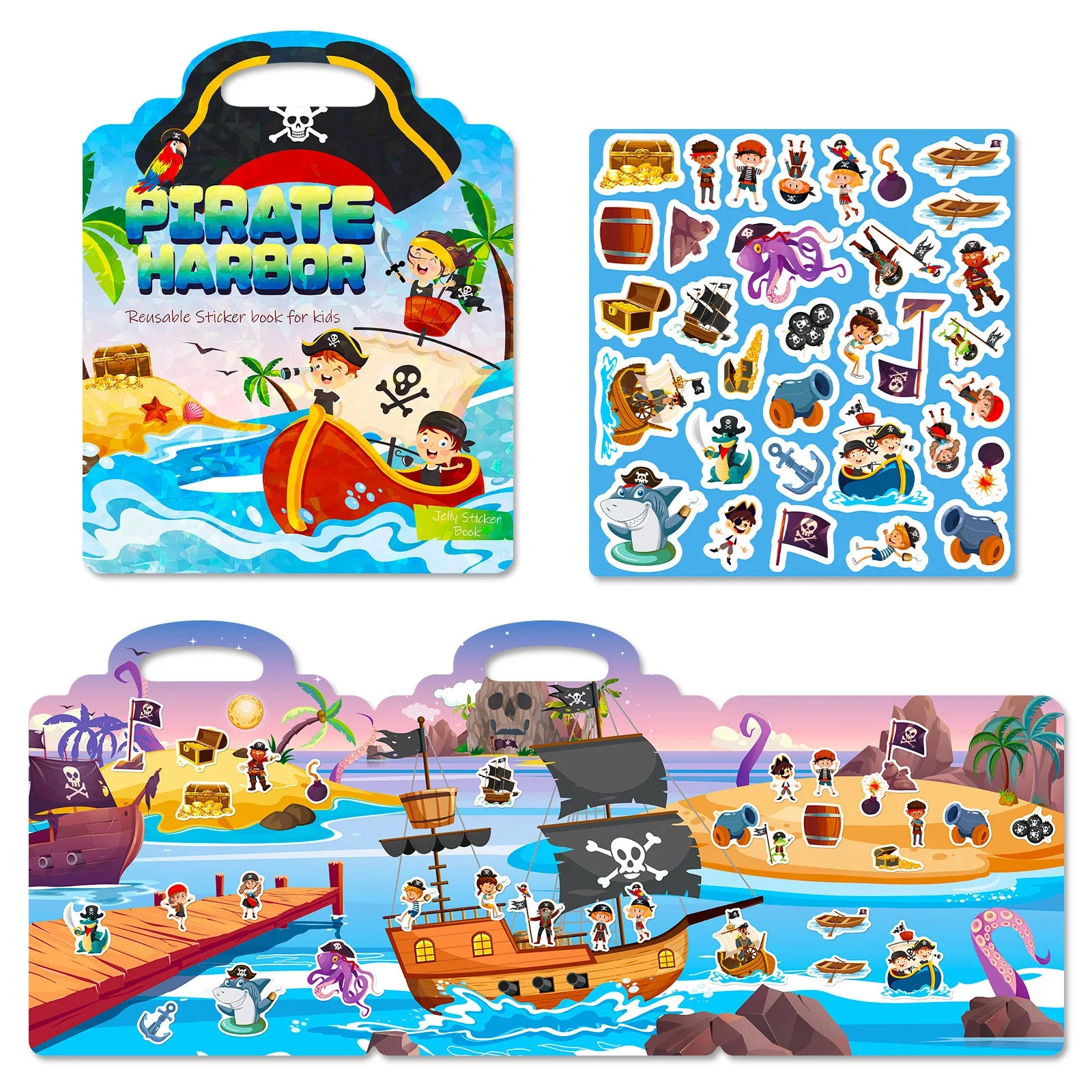 Hot New Children Scene Stickers DIY Hand-on Puzzle Sticker Books Reusable Cartoon Animal Learning Cognition Toys for Kids Gift KIDZO