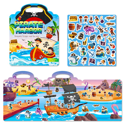 Hot New Children Scene Stickers DIY Hand-on Puzzle Sticker Books Reusable Cartoon Animal Learning Cognition Toys for Kids Gift