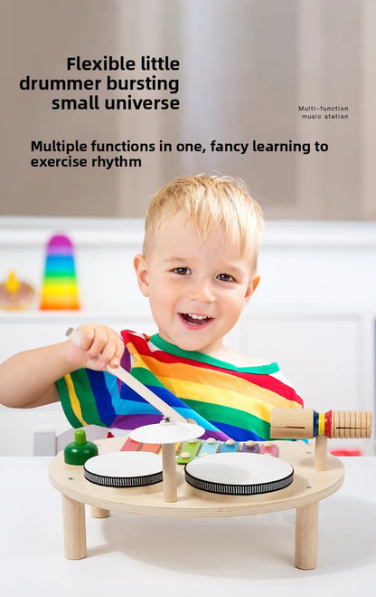Instrument de Musique en Bois Arc-en-Ciel – Table Musicale Éducative pour Enfants