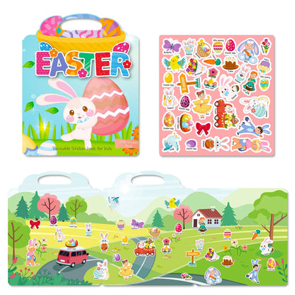Hot New Children Scene Stickers DIY Hand-on Puzzle Sticker Books Reusable Cartoon Animal Learning Cognition Toys for Kids Gift