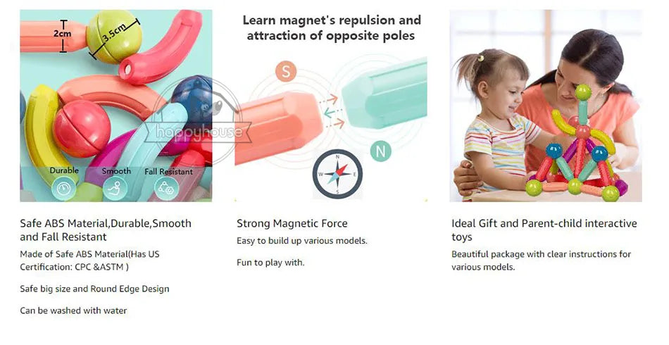 MagnetiBuild™ — Blocs de Construction Magnétiques Montessori (Set Éducatif Enfant)