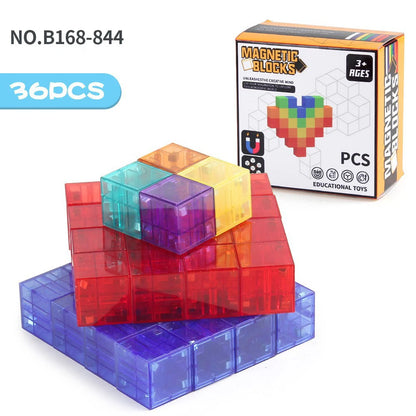 Transparent Magnetic Cubes – Set de blocs de construction magnétiques