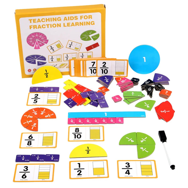 Kit Éducatif d’Apprentissage des Fractions – Jeu Montessori Mathématique