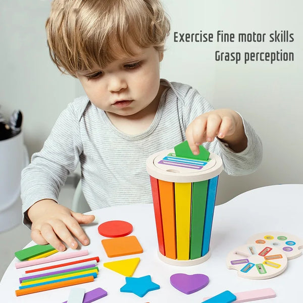 Jeu Éducatif Montessori en Bois – Tri des Formes et Couleurs KIDZO
