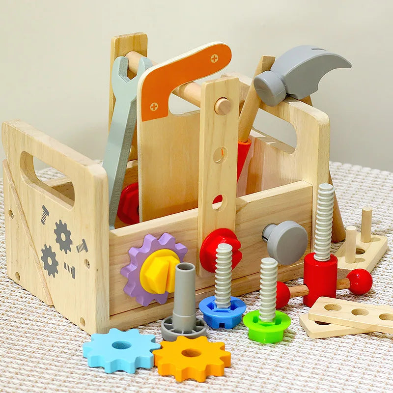 Banc de Bricolage en Bois Montessori – Jeu d’Outils Éducatif pour Enfants