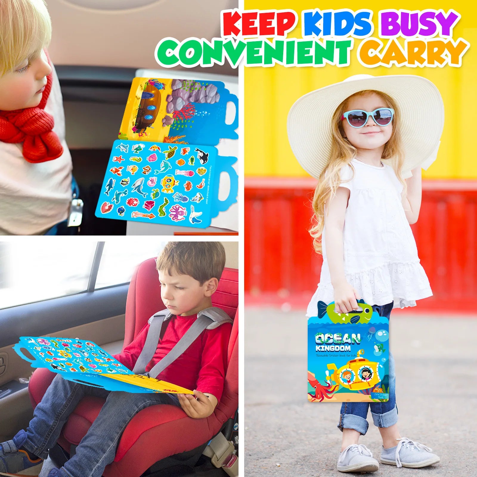 Hot New Children Scene Stickers DIY Hand-on Puzzle Sticker Books Reusable Cartoon Animal Learning Cognition Toys for Kids Gift KIDZO