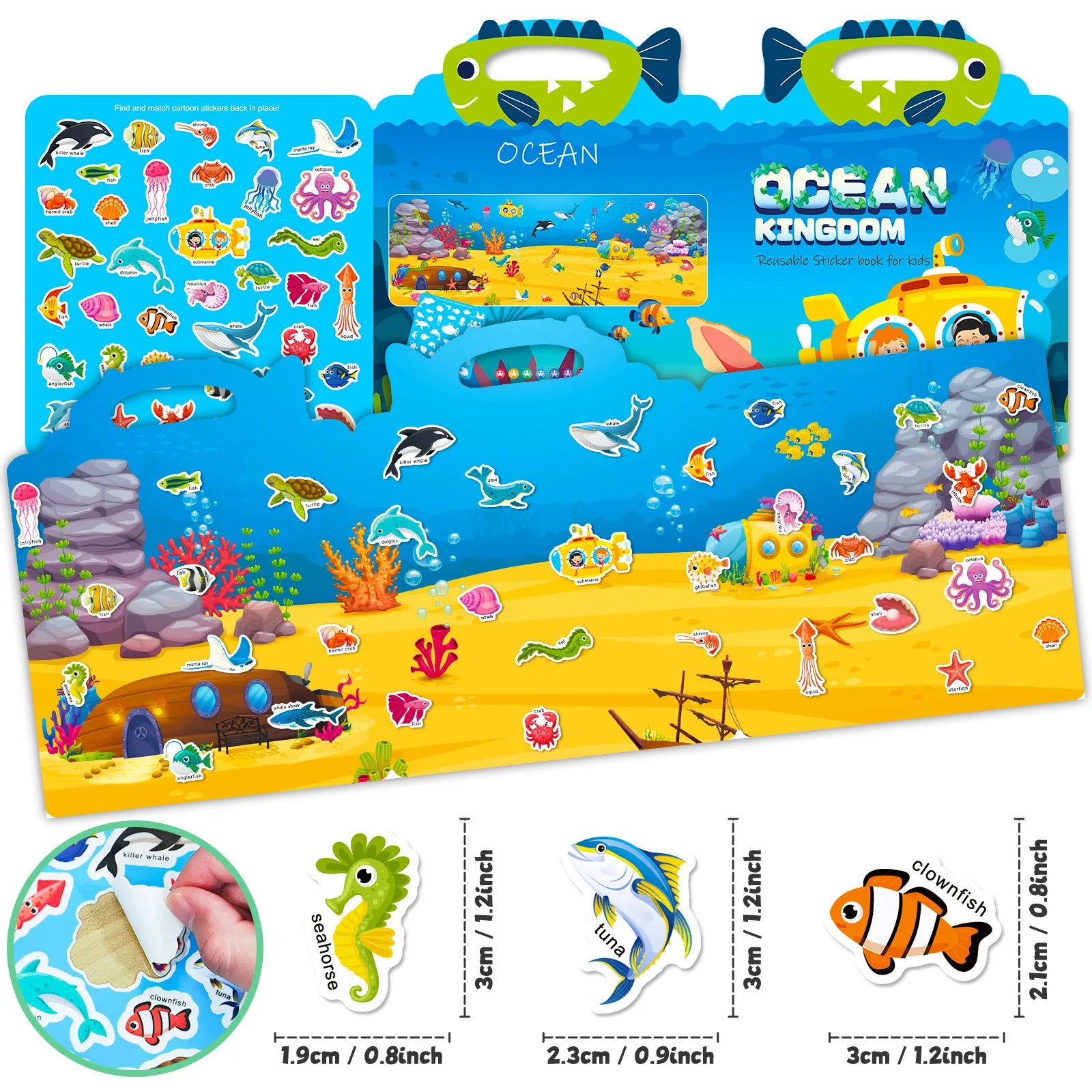 Hot New Children Scene Stickers DIY Hand-on Puzzle Sticker Books Reusable Cartoon Animal Learning Cognition Toys for Kids Gift KIDZO